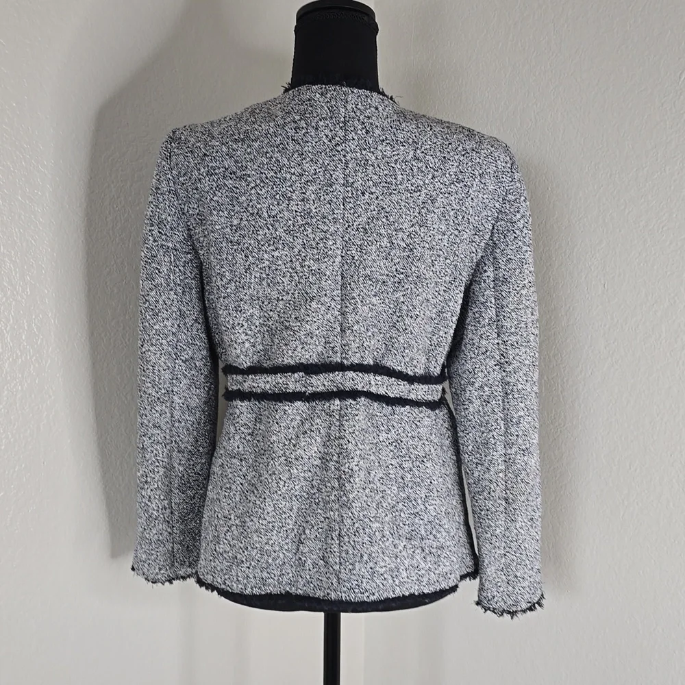 Ann Taylor Tweed Blazer in Blue and White Size 12 - Picture 4 of 4